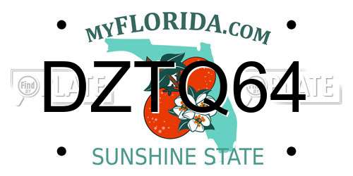 DZTQ64 Florida License Plate