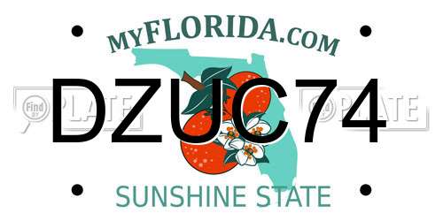 DZUC74 Florida License Plate