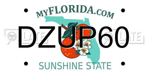 DZUP60 Florida License Plate