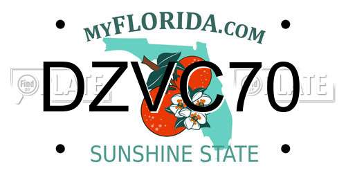 DZVC70 Florida License Plate