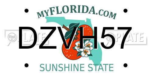 DZVH57 Florida License Plate