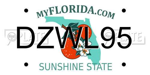 DZWL95 Florida License Plate
