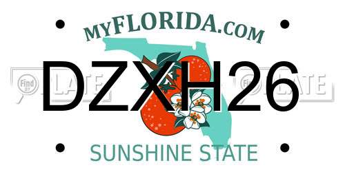 DZXH26 Florida License Plate