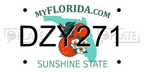 DZY271 Florida License Plate