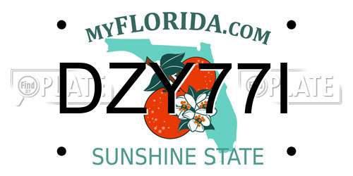 DZY77I Florida License Plate