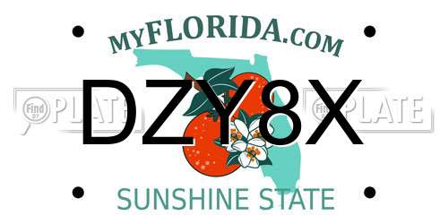 DZY8X Florida License Plate