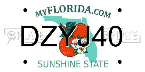 DZYJ40 Florida License Plate
