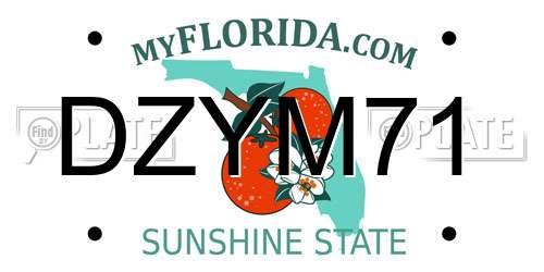 DZYM71 Florida License Plate