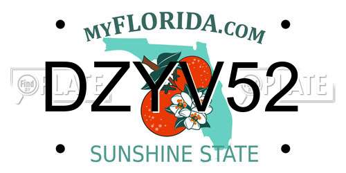 DZYV52 Florida License Plate