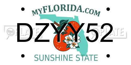 DZYY52 Florida License Plate