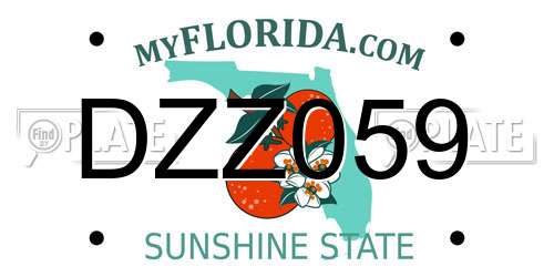 DZZ059 Florida License Plate