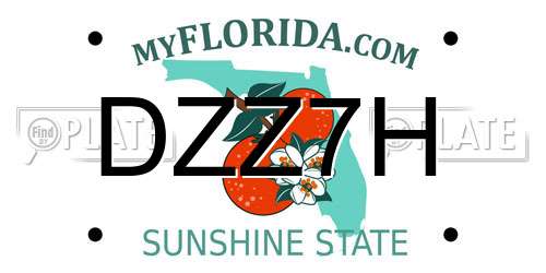 DZZ7H Florida License Plate