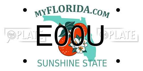 E00U Florida License Plate