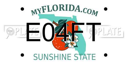 E04FT Florida License Plate