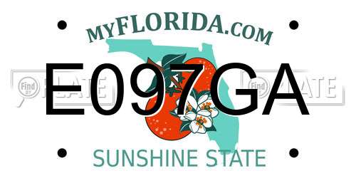 E097GA Florida License Plate