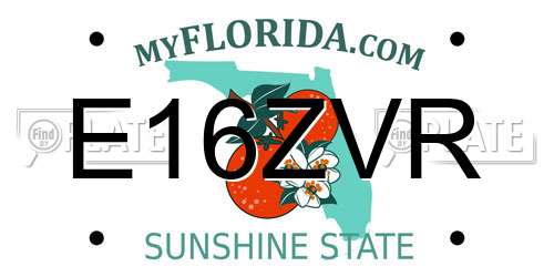 E16ZVR Florida License Plate