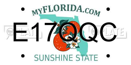 E17QQC Florida License Plate