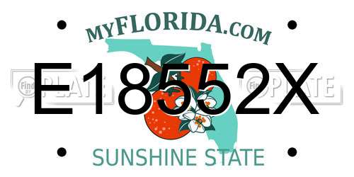 E18552X Florida License Plate