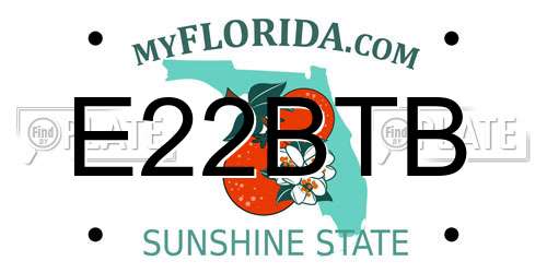 E22BTB Florida License Plate