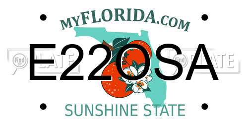 E22OSA Florida License Plate