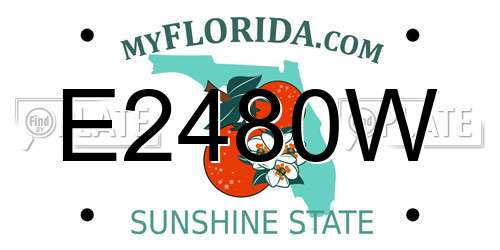 E2480W Florida License Plate