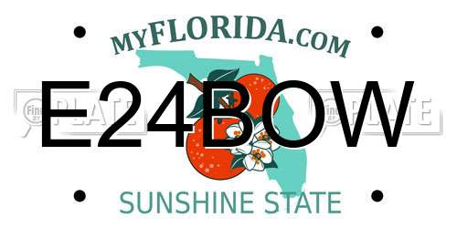 E24BOW Florida License Plate