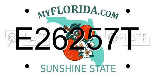 E26257T Florida License Plate