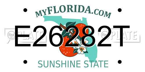 E26282T Florida License Plate
