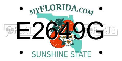 E2649G Florida License Plate