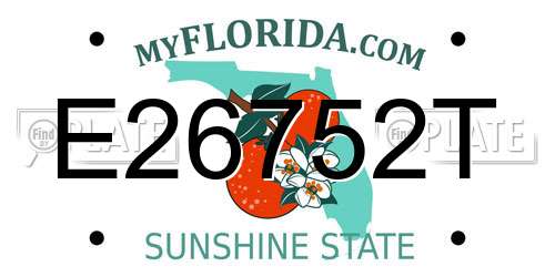 E26752T Florida License Plate