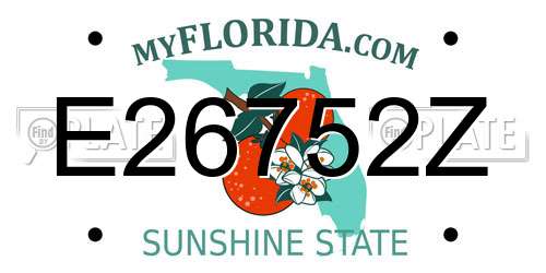 E26752Z Florida License Plate