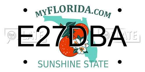 E27DBA Florida License Plate