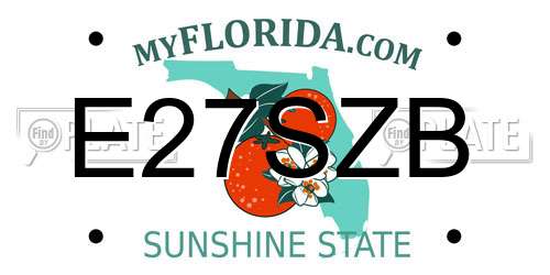 E27SZB Florida License Plate