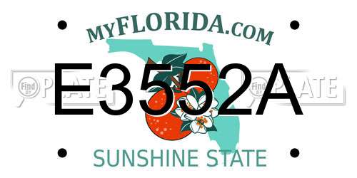 E3552A Florida License Plate