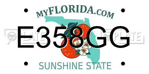E358GG Florida License Plate