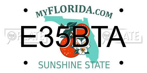 E35BTA Florida License Plate