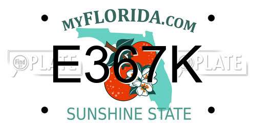 E367K Florida License Plate