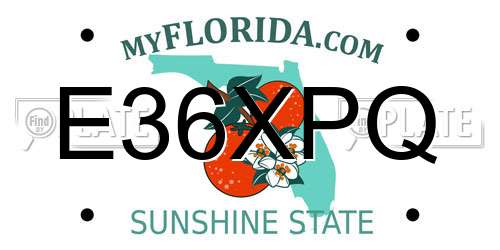 E36XPQ Florida License Plate