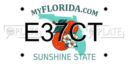 E37CT Florida License Plate