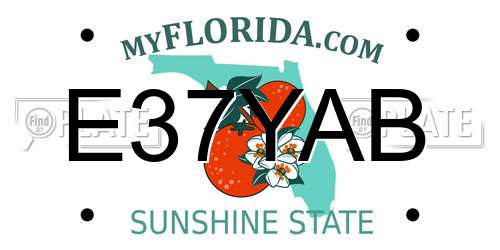 E37YAB Florida License Plate
