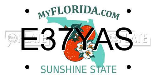 E37YAS Florida License Plate