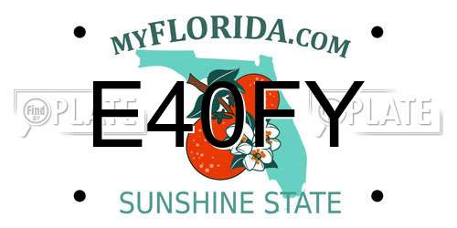 E40FY Florida License Plate