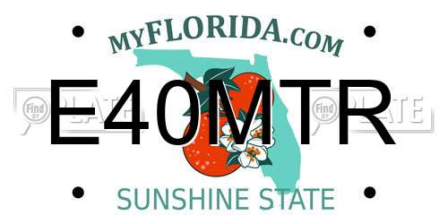 E40MTR Florida License Plate