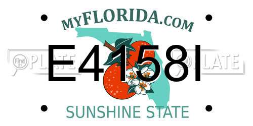 E4158I Florida License Plate