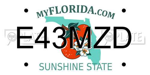 E43MZD Florida License Plate