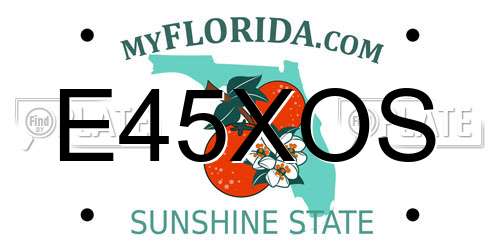 E45XOS Florida License Plate