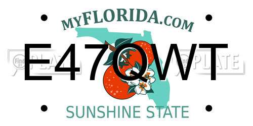 E47QWT Florida License Plate