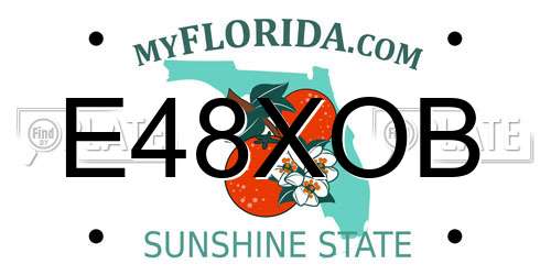 E48XOB Florida License Plate