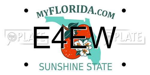 E4EW Florida License Plate