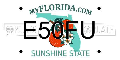 E50FU Florida License Plate